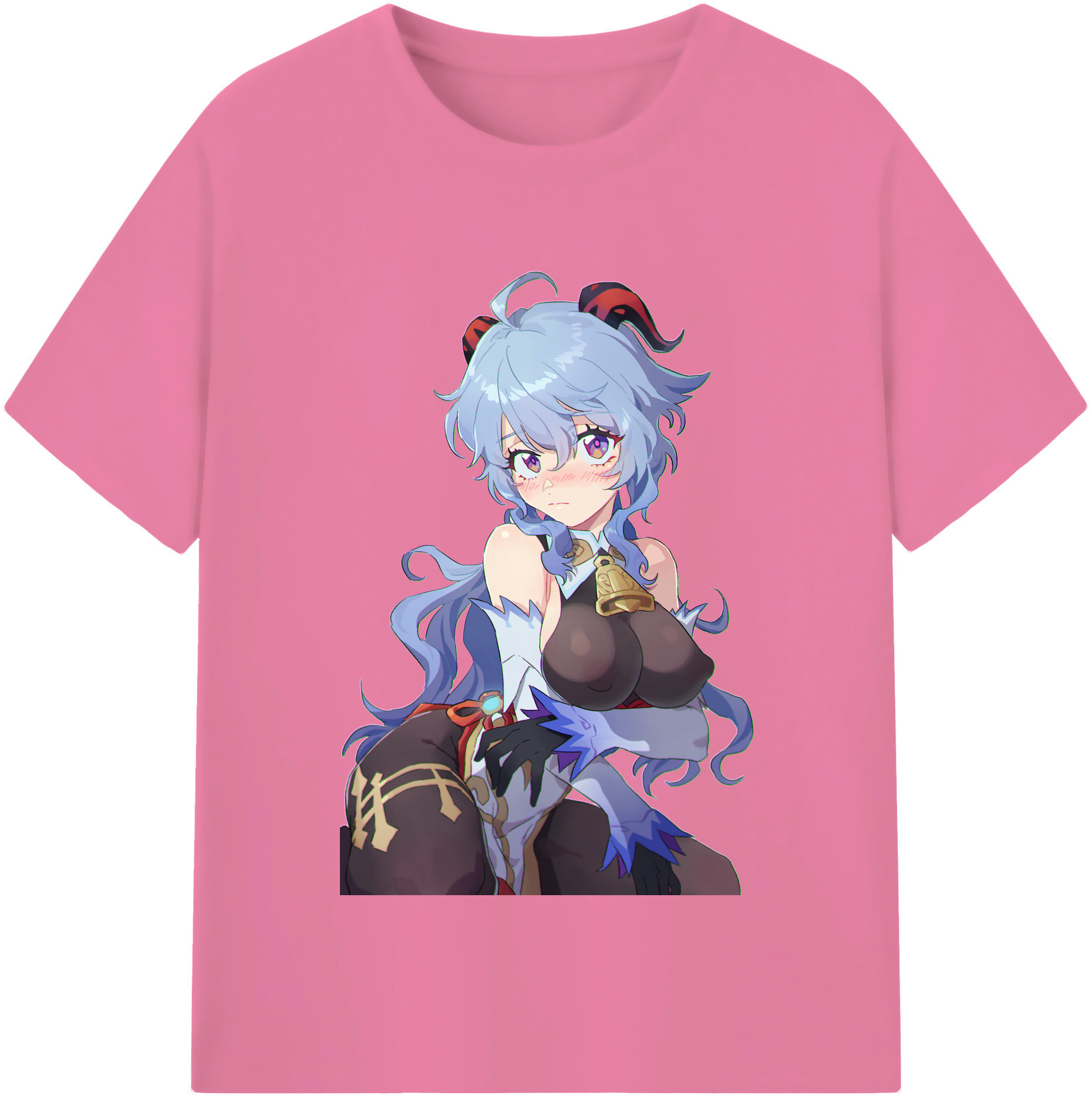 げんし神 甘雨 かんう genshin Ganyu 綿100％半袖Tシャツ（フロントプリント）